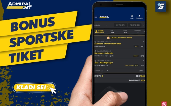 Trio snova, Tadić, penal u engleskom derbiju i Barsa goleada za dobitak na bonus tiketu!
