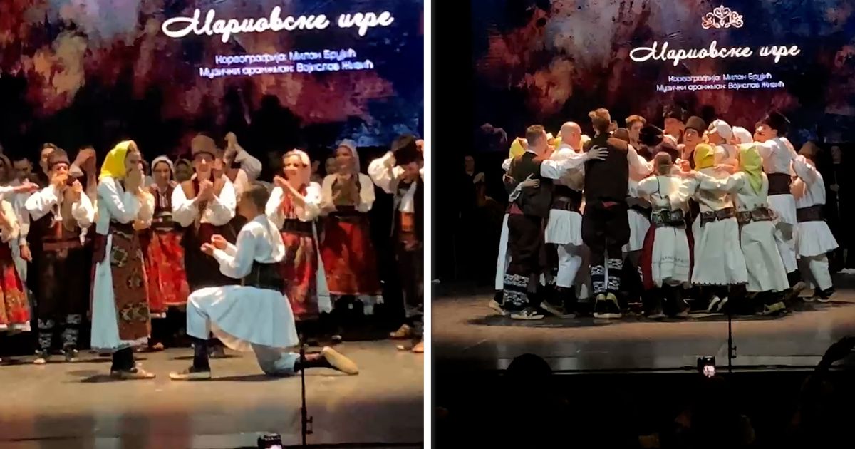 Emotivan snimak folkloraša: Zaprosio devojku nakon koncerta, ona ostala u šoku, pa im svi pritrčali u zagrljaj