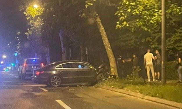 Jeziv prizor u Kragujevcu: Automobil se zakucao u drvo, policija na licu mesta