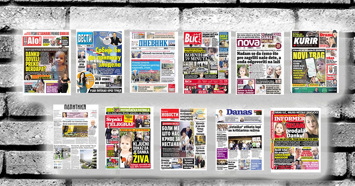 naslovne-strane-sutrasnjih-novina-prelistavanje-stampe-za-sredu-3-april-2024-godine.jpg NASLOVNE STRANE SUTRAŠNJIH NOVINA: Prelistavanje štampe za sredu, 3. april 2024. godine