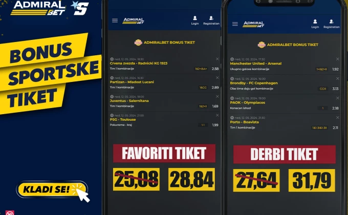 AdmiralBet i Sportske bonus tiketi